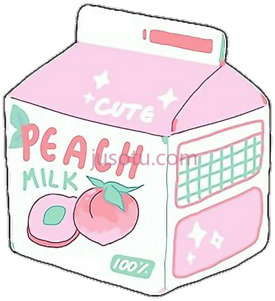 桃子牛奶,cute pastel milk peach PNG