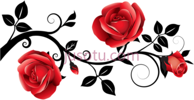 红色装饰玫瑰,red and black decorative roses PNG