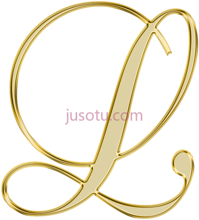 金色字母L,l letter gold PNG