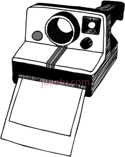 宝丽来照相机,polaroid camera black white PNG