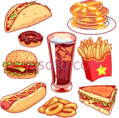 汉堡包快餐,卡通,动画 PNG