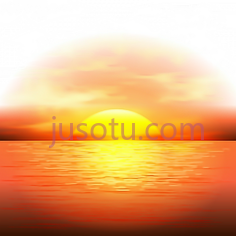 太阳日落海PNG