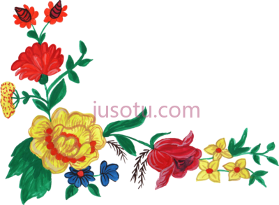 水彩花边,watercolor corner vol PNG