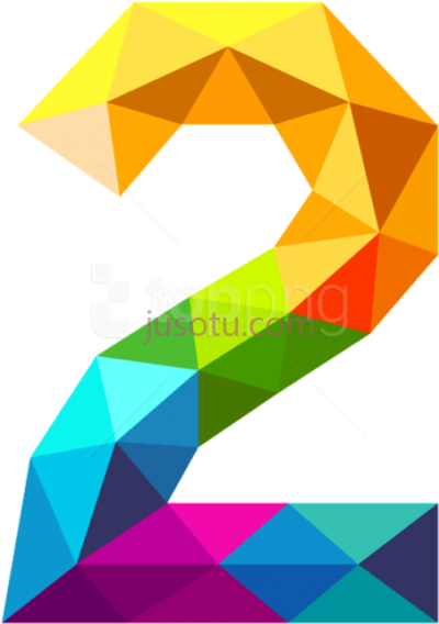 彩色三角形数字2,colourful triangles number two 2 PNG