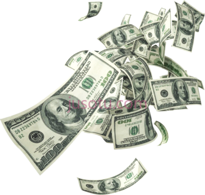 美元纸币,new money floating falling 100 dollar bill PNG