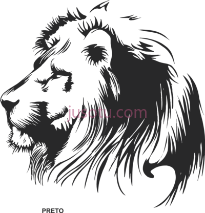 狮子,leao tribal black white head PNG