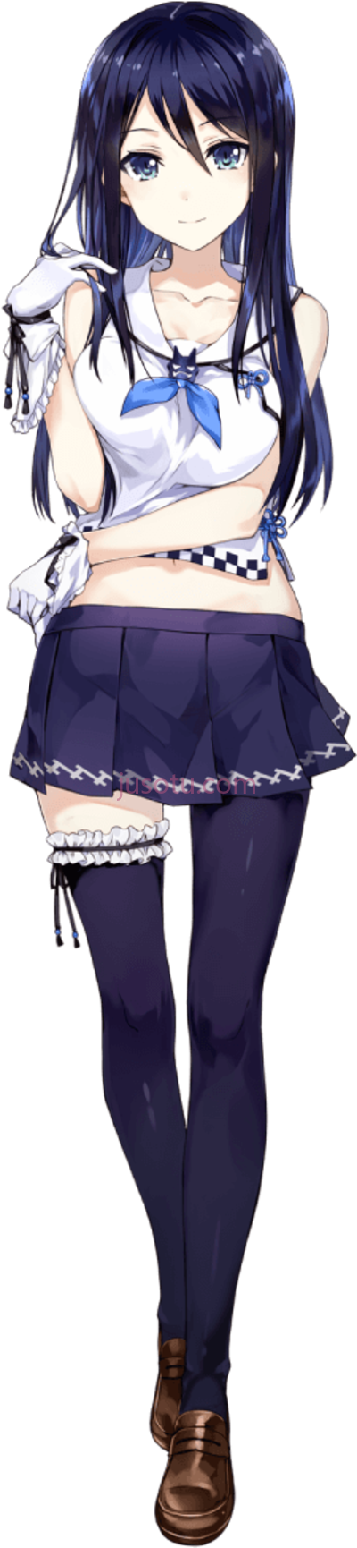 女孩蓝头发,classes girl navy hair PNG