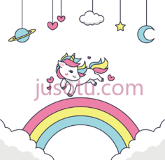 独角兽彩虹星可爱PNG