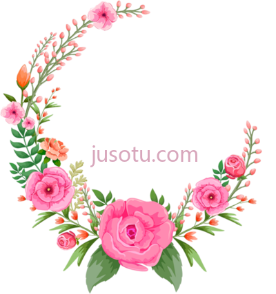 玫瑰粉色花圆形框,roses pink floral circle frame PNG