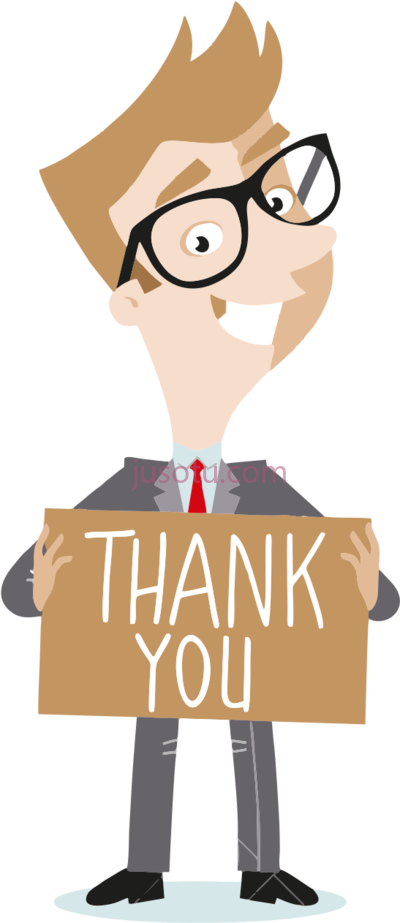 谢谢,success cartoon say thank you PNG