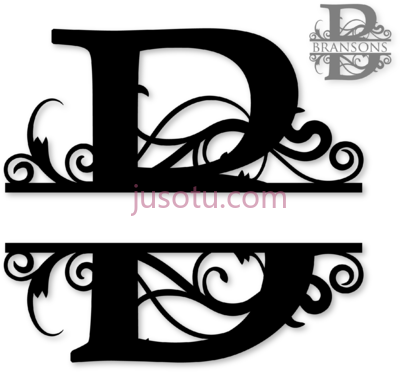 字母B,letter monogram split PNG