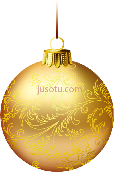 圣诞节球饰球,ball decorations 2 messages 6 golden PNG