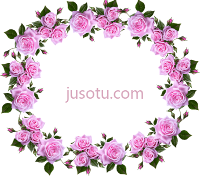 花玫瑰装饰花边,floral roses decorative flower border PNG