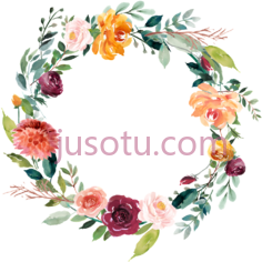 水彩花环,flower PNG