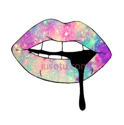 彩虹嘴唇,rainbow drip colorful galaxy boca PNG