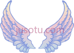 蓝紫色天使翅膀PNG