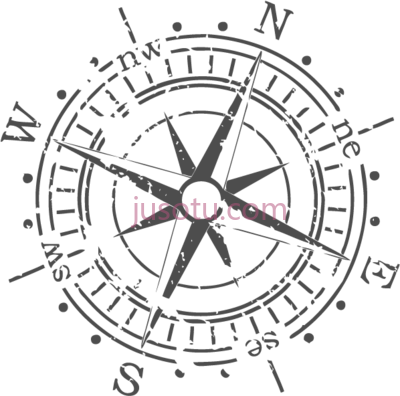 灰色复古罗盘,static compass in gray vintage PNG