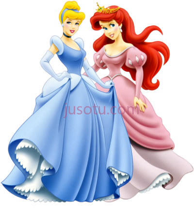 爱丽尔公主和灰姑娘,princess ariel and cinderella PNG