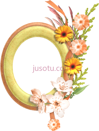 金花椭圆形,gold flower oval PNG