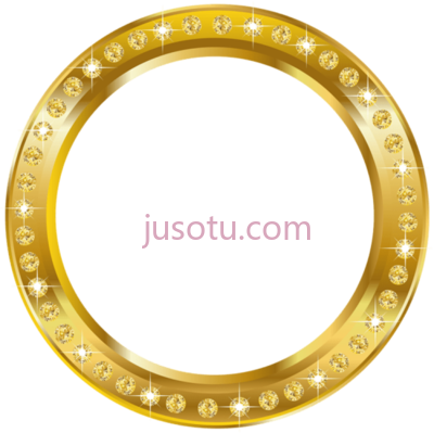 圆框金圈,round frame border gold circle PNG