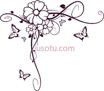 漩涡花边角,swirl fancy corner border PNG