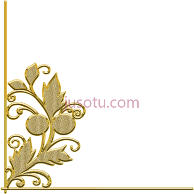 边角饰边叶花金框,border corner trim leaf flower gold frame vintage PNG