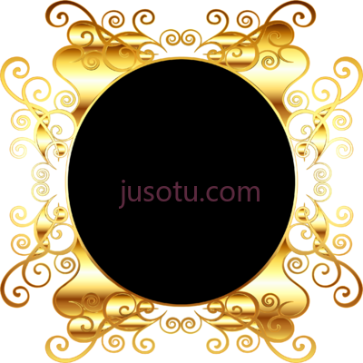 金色椭圆形,big gold oval frame PNG