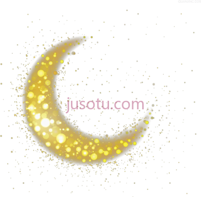 月亮月光闪闪,moon light glitter sparkle shimmer celestial gold half PNG