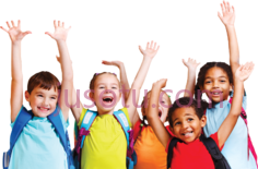 小学生举起手来PNG