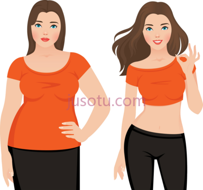 减肥前后女性,before and after weight loss fat and slim woman PNG