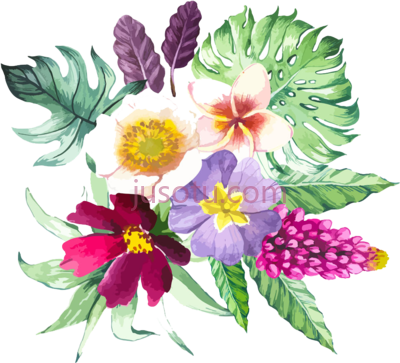 花卉水彩,beautiful floral flowers watercolor PNG