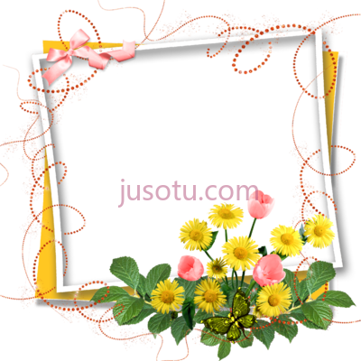 装饰花边框,deco floral page and birthday flowers frame PNG