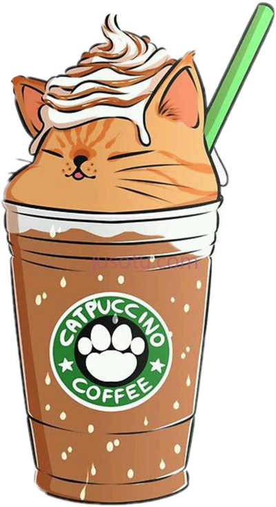 咖啡,coffee capuccino cat emoji remixit cute food kawaii PNG