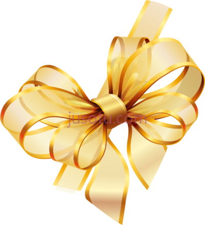金丝带,gold bow PNG