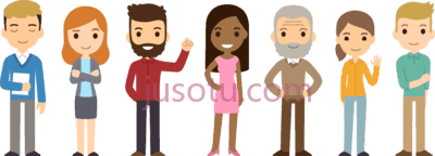 人,cartoon diverse people PNG