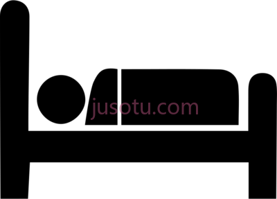 床,bed icon white PNG
