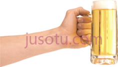 手持啤酒杯PNG