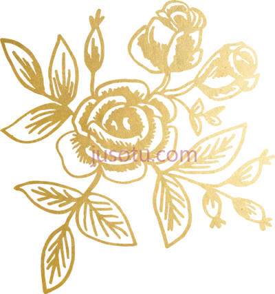 金色花朵,gold floral PNG