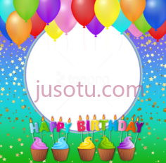 生日快乐气球卡片PNG