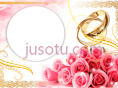 粉红色婚礼相框,wedding PNG