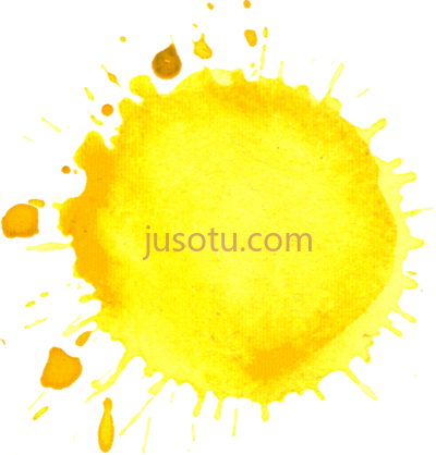 水彩黄溅,watercolor yellow splash PNG