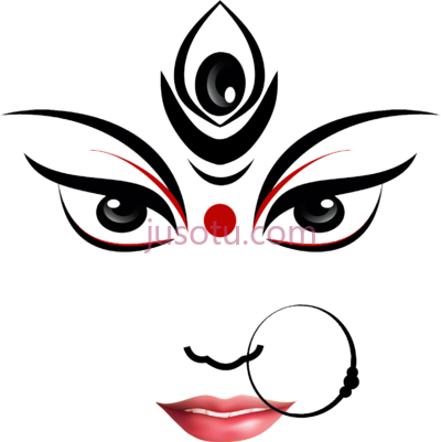 杜尔迦女神,durga puja logo maa face PNG