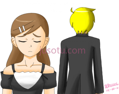 分手伤心情侣,break up sad couple cartoon PNG