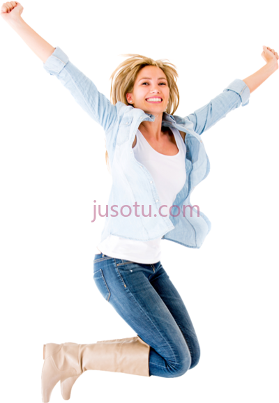 快乐跳跃女人,happy person jumping woman PNG