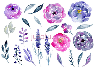 水彩紫,watercolor purple PNG