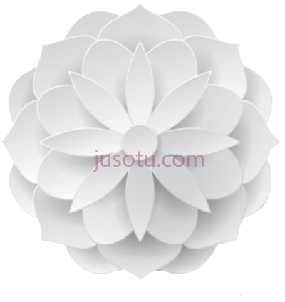白纸花,paper decoration element white PNG