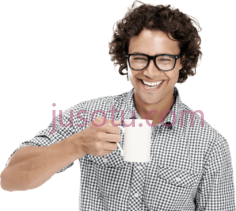 喝咖啡男人PNG
