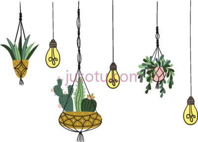 花卉悬挂植物吊架,fleurs suspendues ambiance macrame hanger PNG