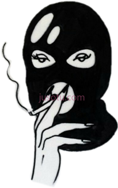 黑帮雪茄香烟,skimask gang cigarette cig blackandwhite johnny gloom tattoo style PNG