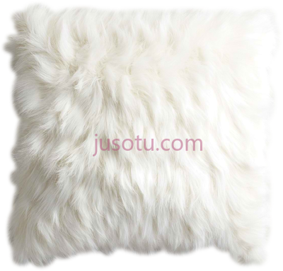 白色毛枕头,fur white pillow PNG